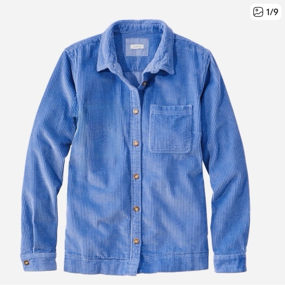 L.L. Bean Women’s Light Blue Corduroy Shirt Jacket